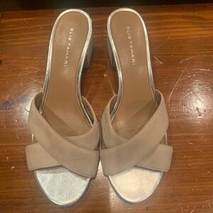 Elie Tahari Beige Cross-Strap Heels